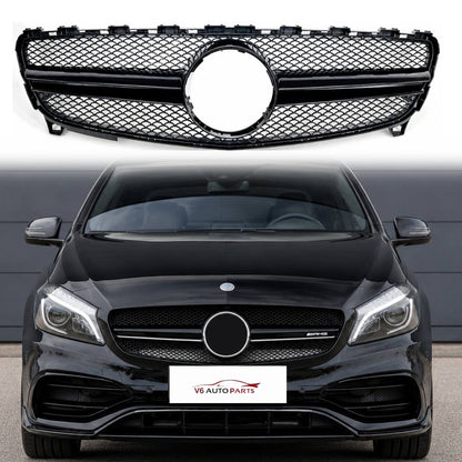 For Mercedes A-Class W176 A160 A220 A320 Replacement Front Radiator Black Grille AMG 2015-18