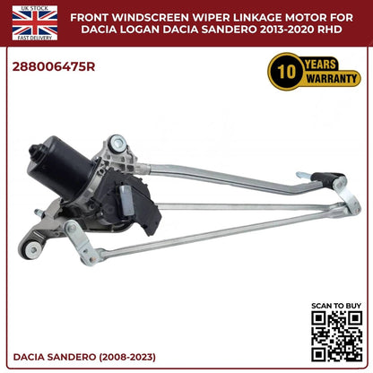 Front Windscreen Wiper Linkage + Motor – Dacia Sandero / Logan (2013–2020) – OE Quality Replacement