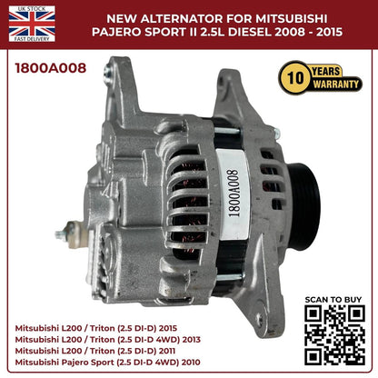 1800A008 Alternator – Mitsubishi L200 2008–2015 / Pajero Sport II 2.5L Diesel