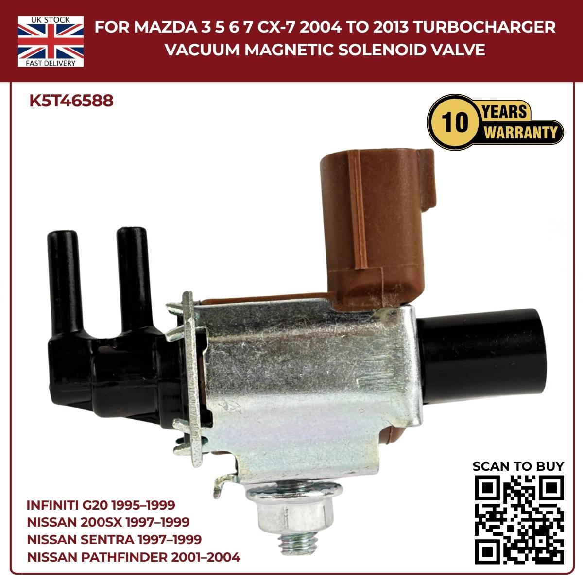 Mazda 3 5 6 7 CX-7 (2004–2013) Intake Turbocharger Vacuum Solenoid Valve – OEM Replacement