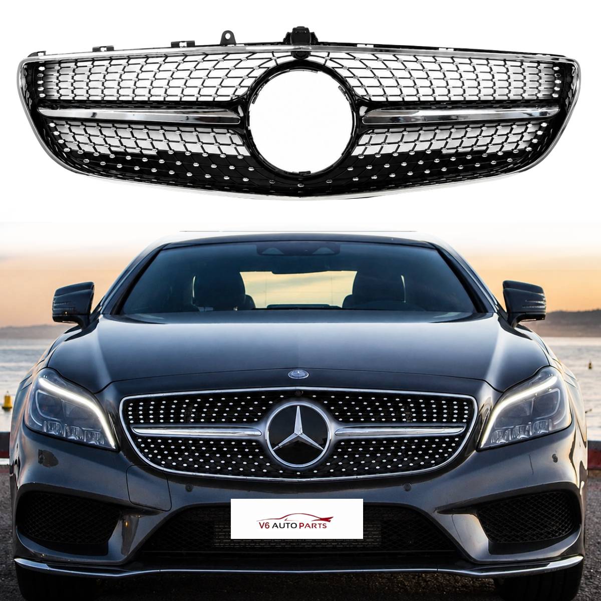 For Mercedes CLS C218 Coupe Facelift Front Bumper Honeycomb Grille – Fits CLS53 & CLS400 (2014–2018)