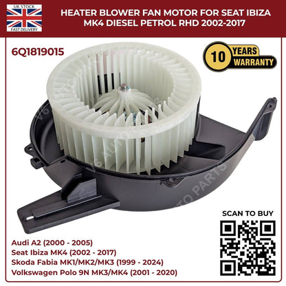 Image of Replacement Blower Fan Motor 6Q1819015L for Audi A1 8X1 RHD