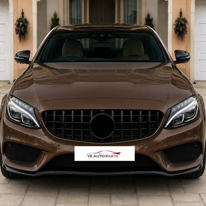 Frontstoßstangengrill in glänzendem Schwarz für Mercedes Benz C-Klasse W205 C250 GT-R Panamerica 2014–2018 