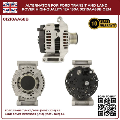 Ford Transit MK7 Alternator 2.4 TDCi Diesel 2006‑2014 – OEM Replacement (1372737 / 1581844 / 1730987)