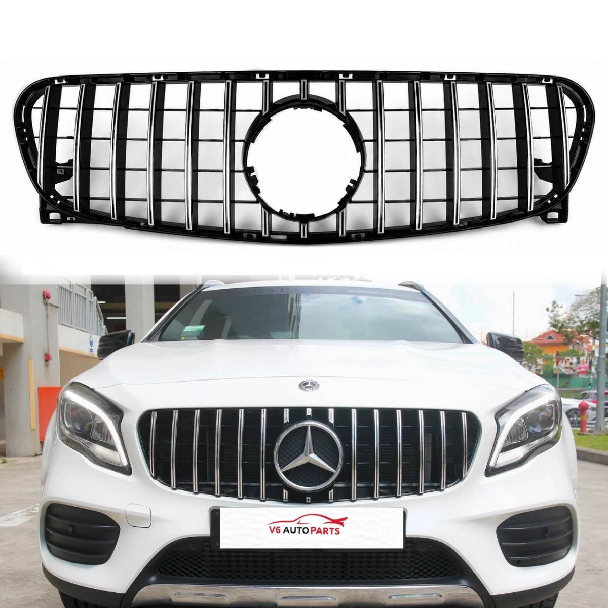 For Mercedes-Benz GLA-Class W156 AMG Panamericana GT Front Bumper Grille (2013–2016)