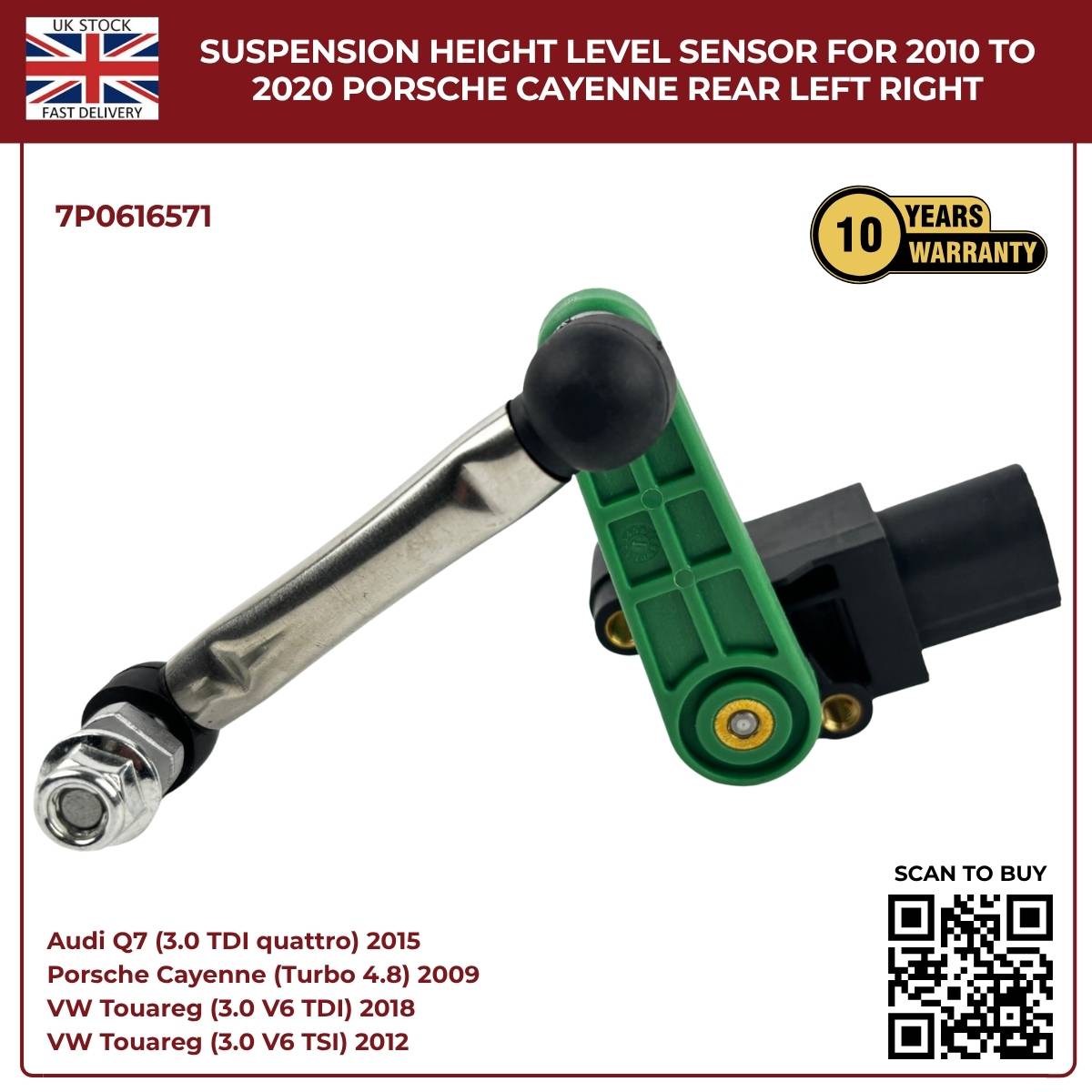 Suspension Height Level Sensor – Rear Left/Right | Porsche Cayenne (2010–2020)