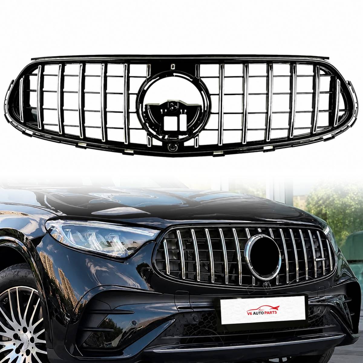 Front Radiator Chrome Panamericana AMG Line Grille – Fits Mercedes-Benz GLC-Class X254 & C254 (2023+)