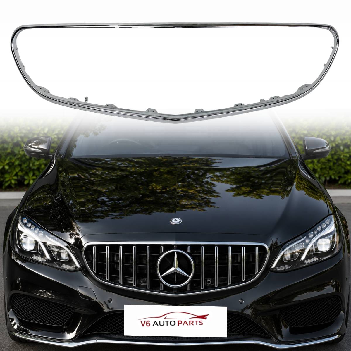 Front Surround Chrome Trim Grille – Fits Mercedes Benz E‑Class W212 (2013‑2016, Facelift Models)