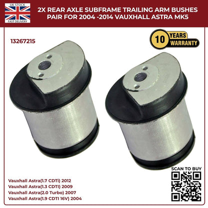 Image of replacement rear axle subframe bushes OEM 13267215 for Vauxhall Astra H MK5