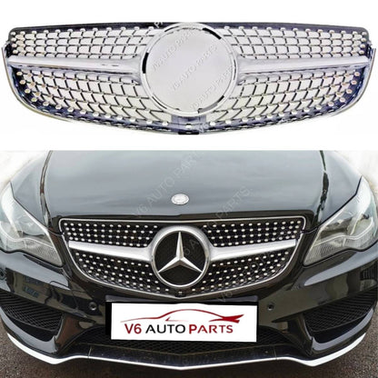 For Mercedes‑Benz E‑Class W207 (2013‑2016) Front Radiator Diamond AMG Style Grille – Fits E300, E350, E550 Coupe & Convertible