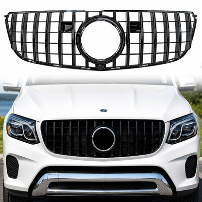 Front Bumper Gloss Black GT Grille – Mercedes GLS-Class X166 (2016–2019 AMG Distronic Style)