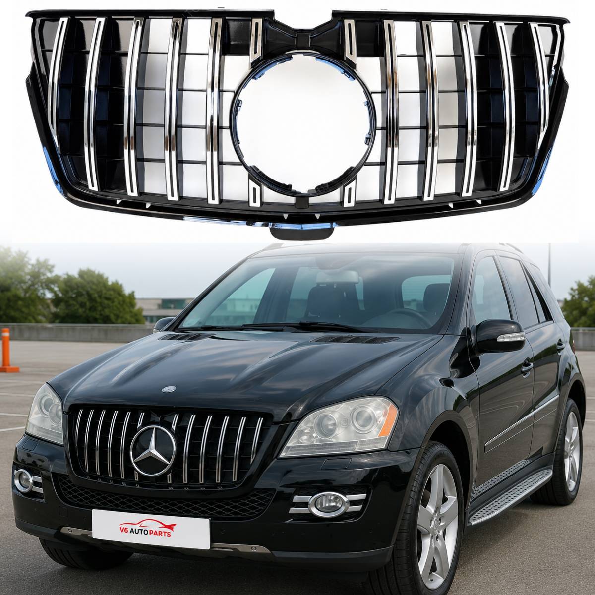 For Mercedes-Benz GL-Class X164 GT Front Bumper Chrome Grille (2009–2013 GL320 GL350 GL450 GL500)