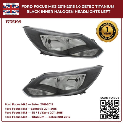 Image of Ford Focus Mk3 Halogen Headlights 2011–2015 – 1735199