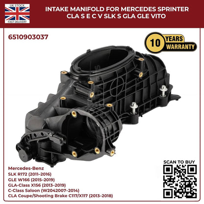 Intake Manifold OEM 6510903037 – Mercedes Sprinter, CLA, S-Class, E-Class, C-Class, Vito, SL, GLA, GLE