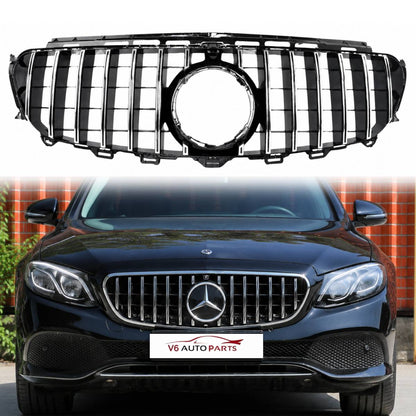 For  Mercedes-Benz E-Class A238 Front Bumper GT Panamericana Chrome Grille (2016–2021 | E250, E300, E400 | Avantgarde, Sport, AMG-Line)