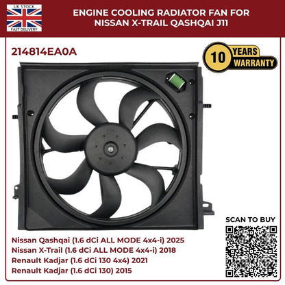 Nissan X-Trail & Qashqai J11 Radiator Cooling Fan – OEM 214814BE0B / 214814EB0A