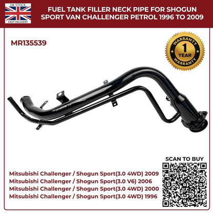 Fuel Tank Filler Neck Pipe MR135539 for Mitsubishi Shogun Sport & Challenger Petrol 1996–2009