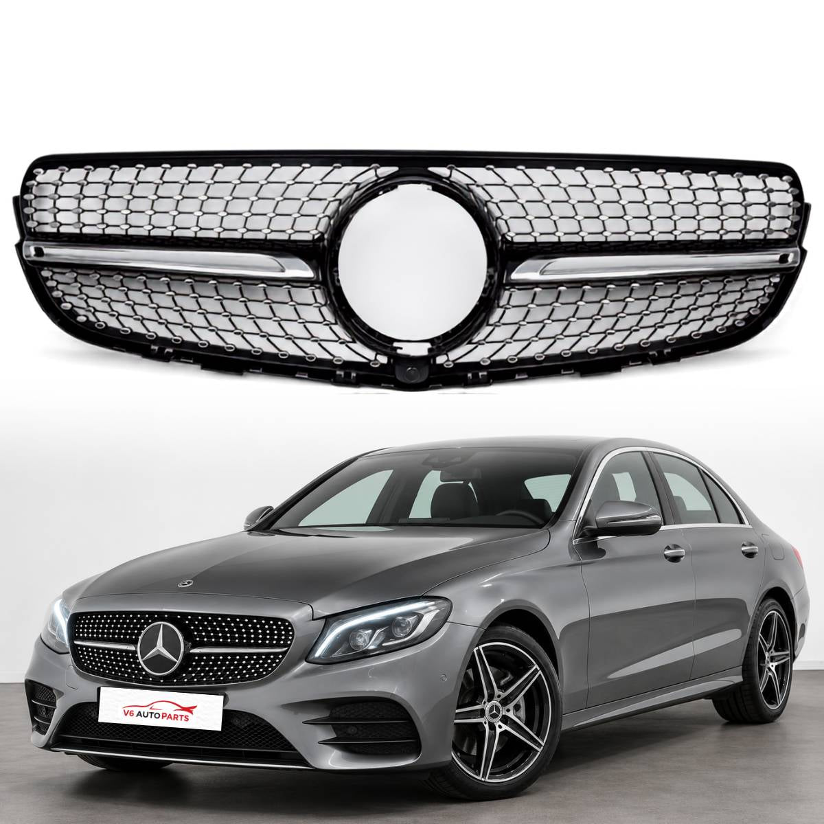 For Mercedes‑Benz GLC‑Class X253/Coupe Front Bumper Grille – Fits GLC400 & GLC450 (2015–2019 AMG Style Upgrade)