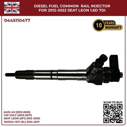 Seat Leon Diesel Injector 0445110477 – 1.6 TDI CR (2012–2022)