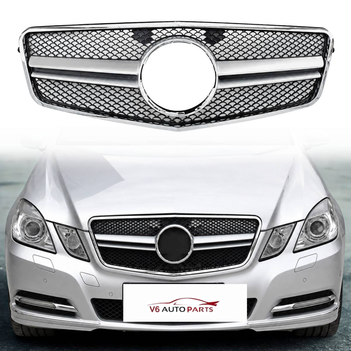 For Mercedes E‑Class W212 (2009–2013 Pre‑Facelift) E63 AMG Style Front Radiator Bumper Grille – Saloon & Estate