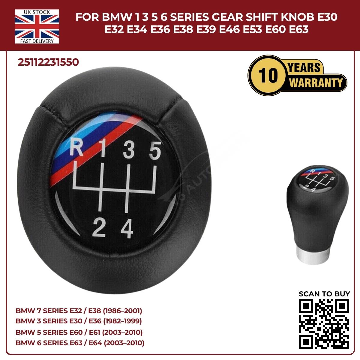Black 5 Speed Gear Shift Knob – BMW 1 3 5 6 Series E30‑E39