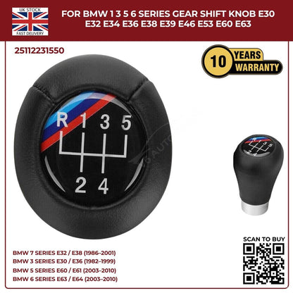 Black 5 Speed Gear Shift Knob – BMW 1 3 5 6 Series E30‑E39