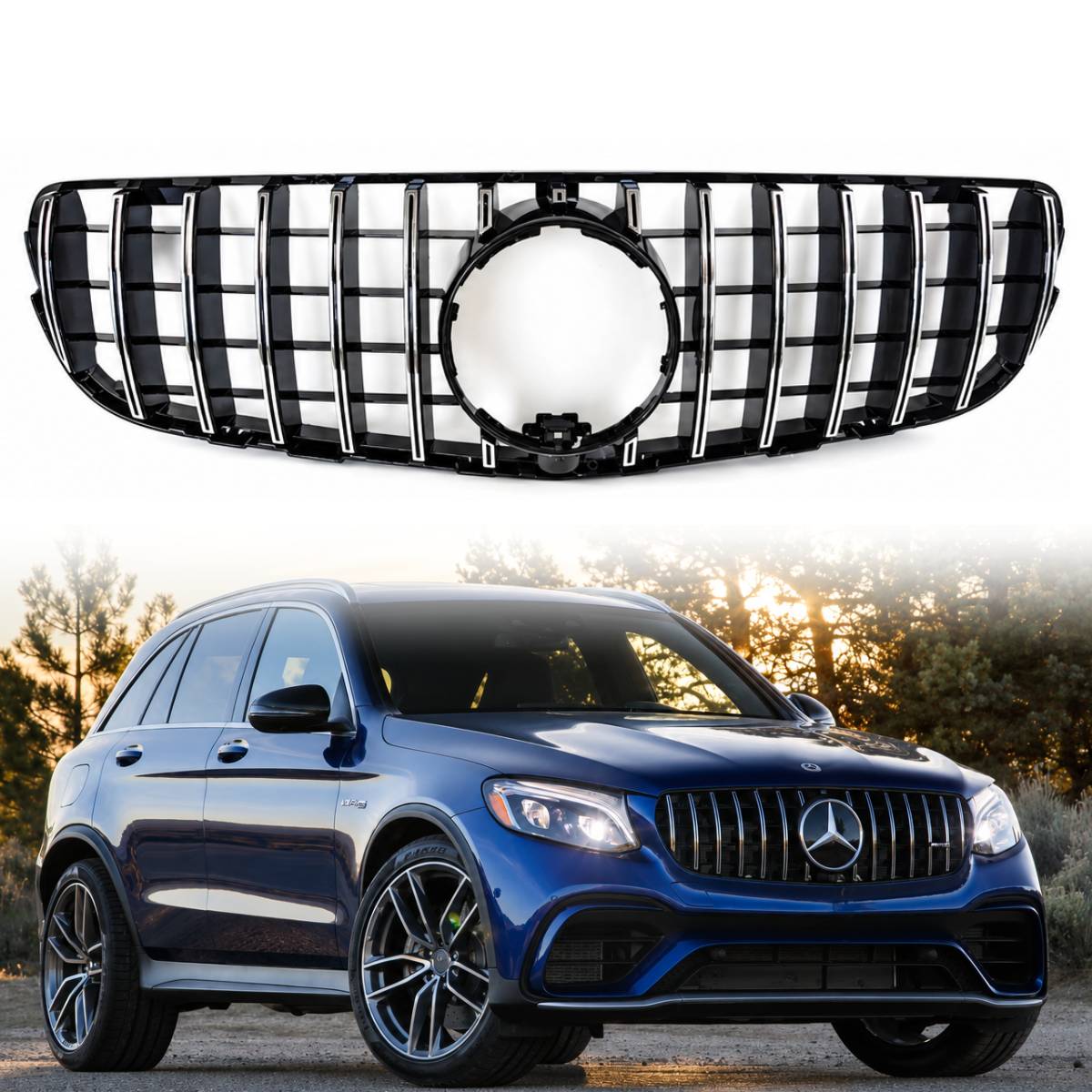 For Mercedes-Benz GLC-Class X253 GT Front Radiator Grille – Fits GLC220, GLC300, GLC43 (2015–2019)