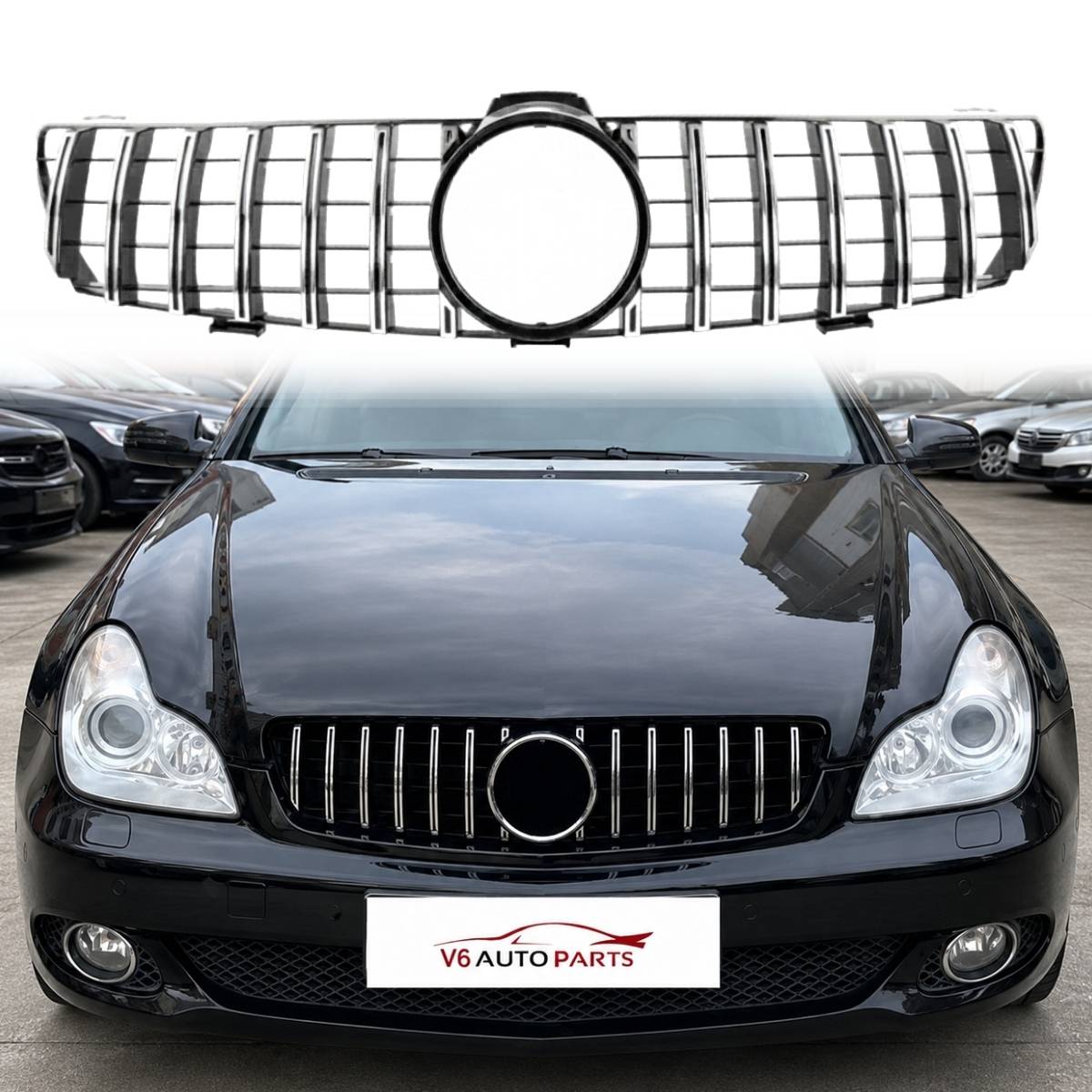 Front Bumper GT Panamericana Chrome Grille for Mercedes-Benz CLS-Class C219 (2005–2008) CLS300d | OEM-Style Fit