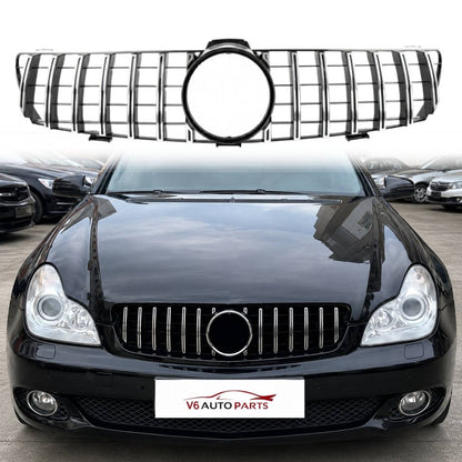 Front Bumper GT Panamericana Chrome Grille for Mercedes-Benz CLS-Class C219 (2005–2008) CLS300d | OEM-Style Fit