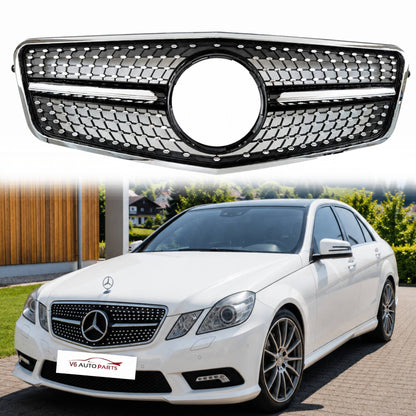 Mercedes-Benz E-Class S212 (2009–2013) Front Bumper Diamond Grille – E63 AMG Style – Fits E200 to E400