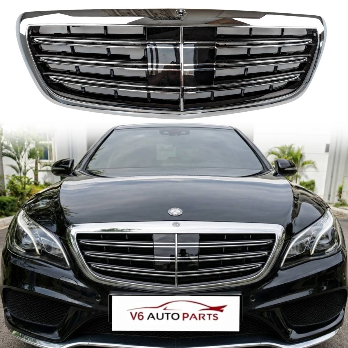 For Mercedes S-Class W222 S65 Maybach Front Radiator Chrome Grille (2014–2020)