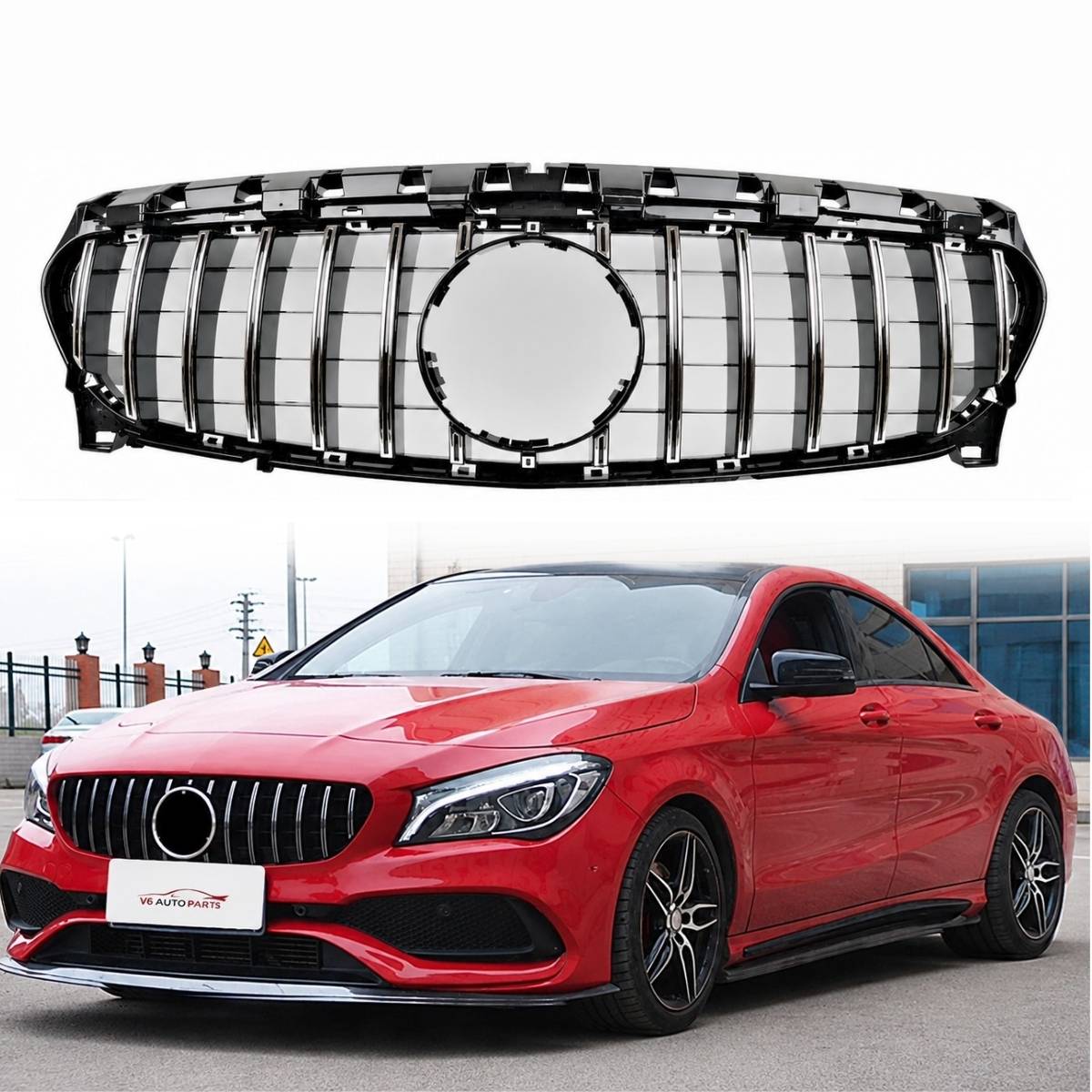 Vorderer Kühlergrill aus Chrom für Benz CLA-Klasse W117 CLA250 CLA300 Panamericana GT 2013 bis 2016
