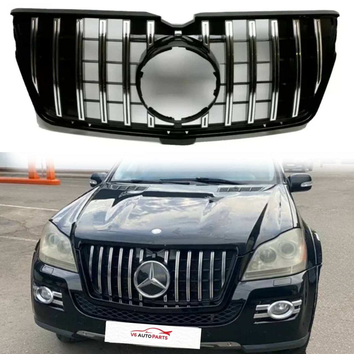 FRONTSTOßSTANGE MESH GRILLE FÜR 2009 - 2013 BENZ GL-KLASSE X164 GL350 PANAMERICANA CHROME 3 LINE GT 