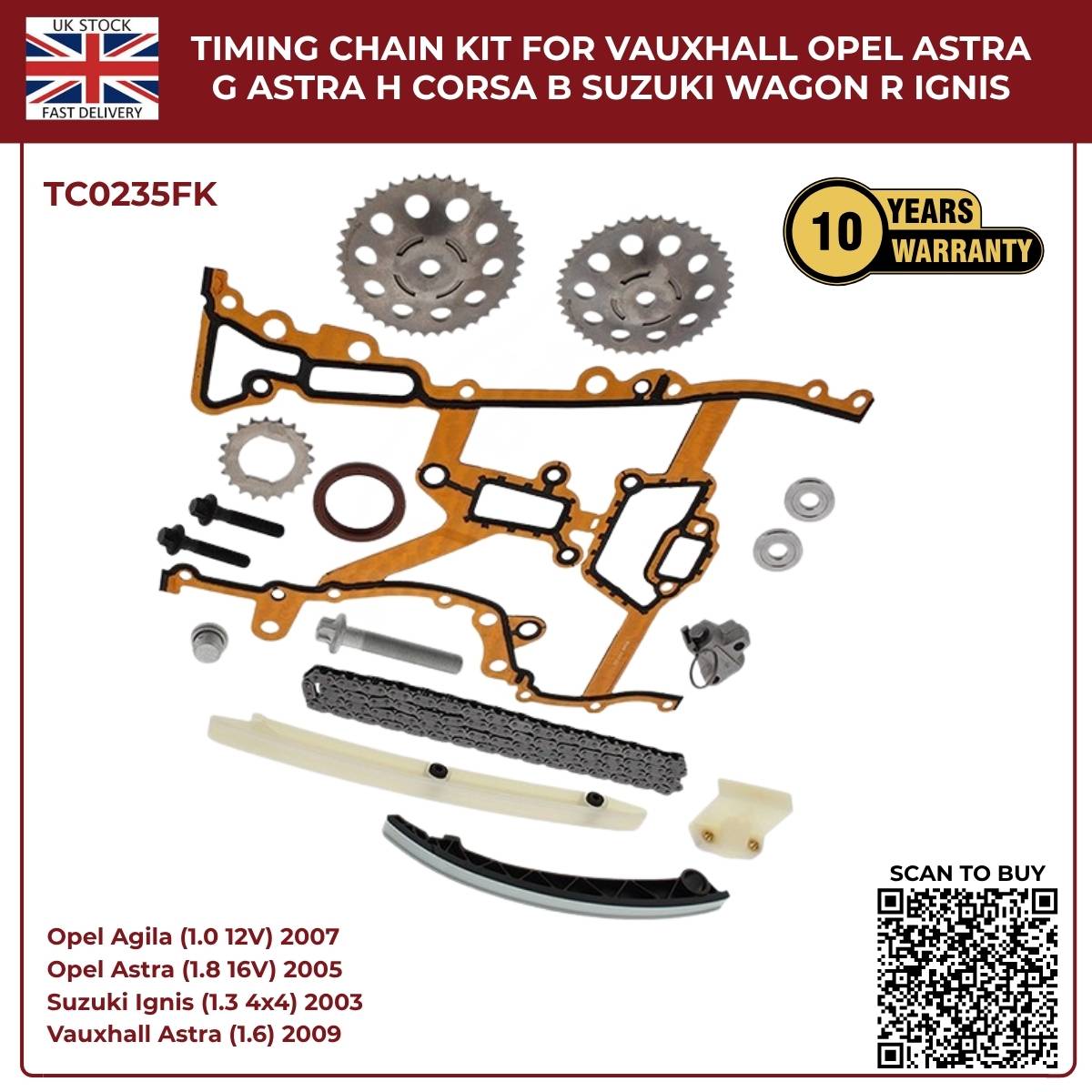 Image of Suzuki Wagon R timing chain kit for petrol models product number TC0235FK