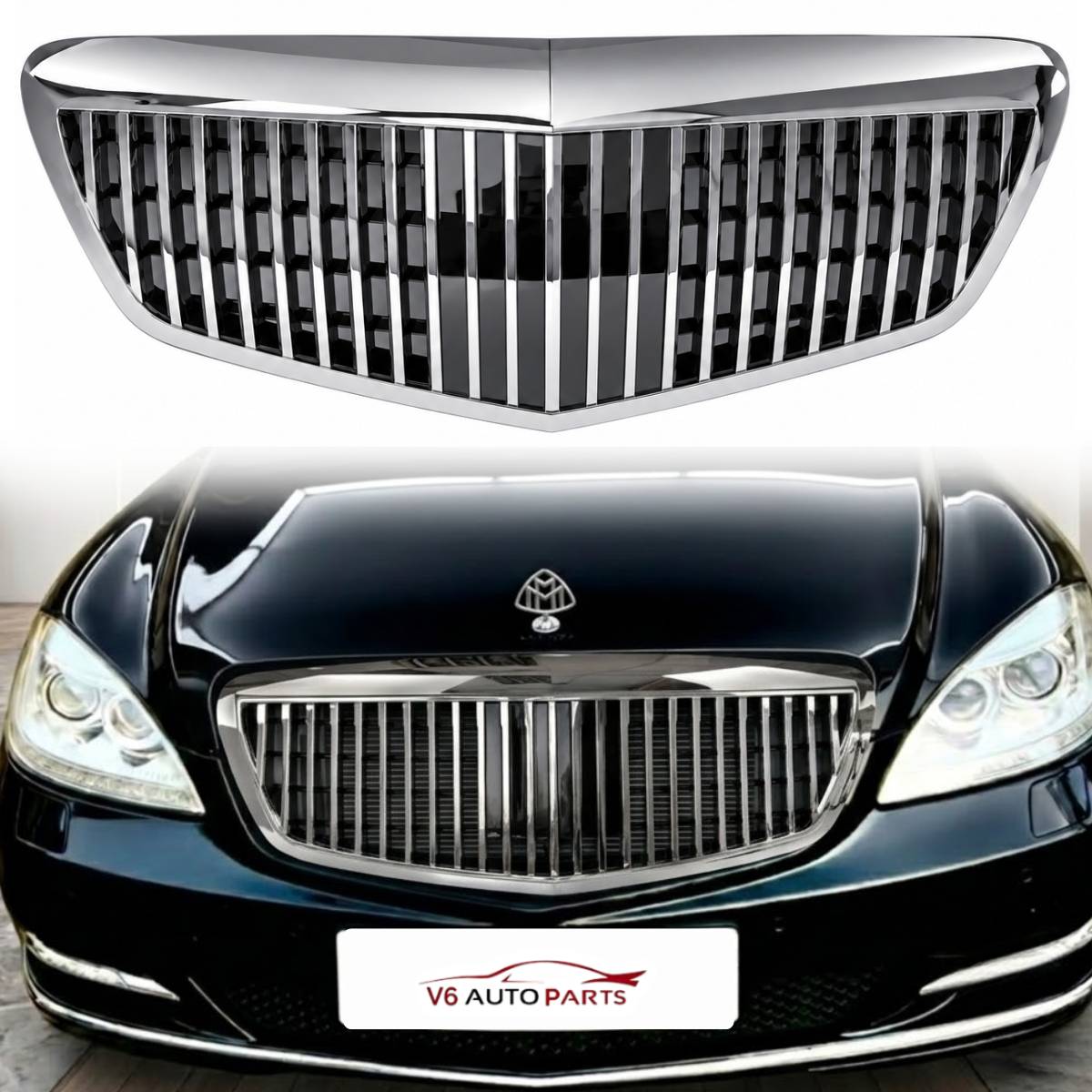 Front Radiator Chrome Grille – Mercedes-Benz S-Class W221 (2009–2013, S65 / S350 / Maybach)