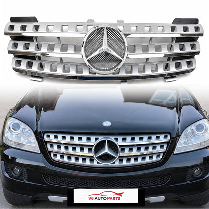 Front Bumper Chrome Grille – Mercedes M-Class W164 (2005–2008) ML500 ML550