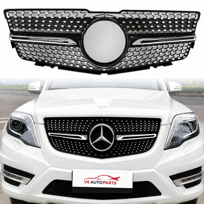 Schwarzer Frontstoßstangengrill für Mercedes Benz GLK-Klasse 2008–2012 X204 PreFacelift Sport
