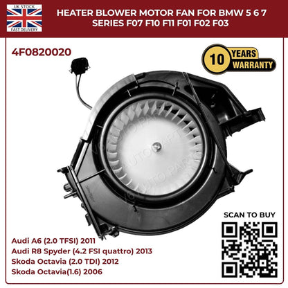 Image of Audi A6 heater blower fan 2004-2011 4F0820020