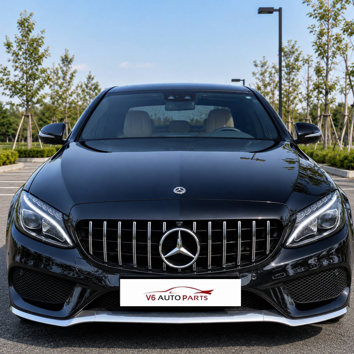 Mercedes‑Benz C‑Class C205 Coupe GT‑R Panamericana Front Radiator Grille (2015‑2018, With Camera Hole)