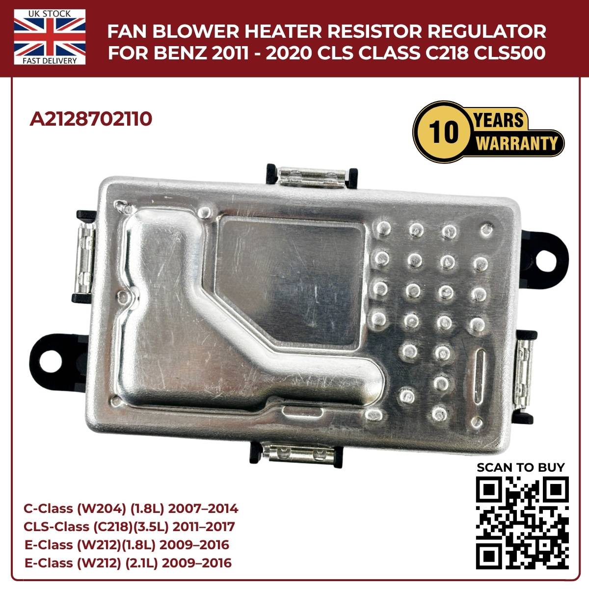 Mercedes-Benz Fan Blower Heater Regulator A2128702110 | Fits CLS-Class C218/W218 (2011–2020)