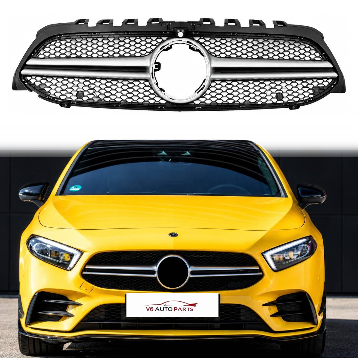 Mercedes-Benz A-Class W177 Front Radiator Grille – Fits A250, A35, A45 AMG 4MATIC (2018–2023)
