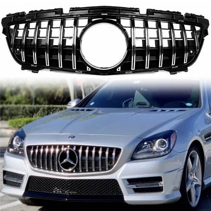 For Mercedes SLK-Class R172 GT-R Chrome Front Radiator Grille (2011–2016 SLK250, SLK55 AMG, SLK300 Pre-Facelift)