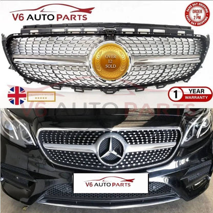 For Mercedes-Benz E-Class W213/W238 Front Bumper Diamond Grille (2016–2021 | E200, E220, E300, E400, E43, E53 | Cabrio & Saloon)