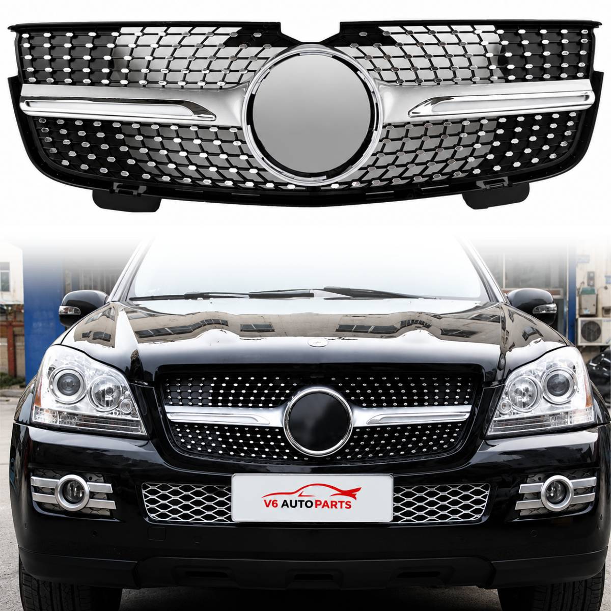 Kühlergrill vorne für Mercedes GL-Klasse X164 GL450 GL320 Diamond 2007–2009 