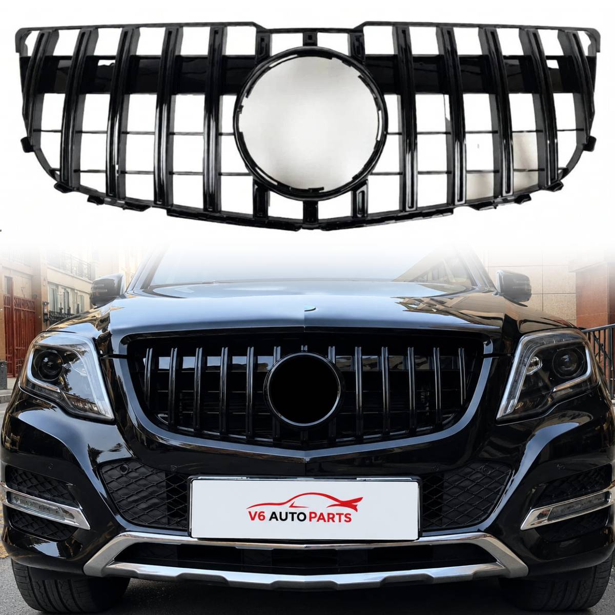 Front Radiator Panamericana Black Grille – Mercedes GLK-Class X204 GLK350/GLK300/GLK320 (2012–2015 AMG Style)