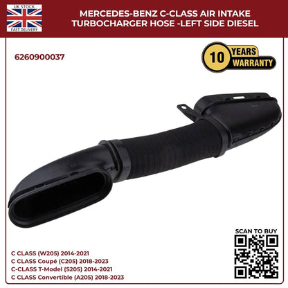 For Mercedes‑Benz C‑Class Diesel Air Intake Turbo Hose (Left Side) — A6260900037