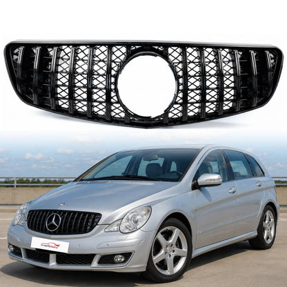 For Mercedes R-Class W251 AMG R300L Panamericana GT Front Bumper Grille – Gloss Black (2006–2010)