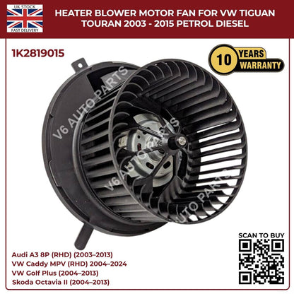 Image of VW Touran Heater Blower Fan 1K2819015 Replacement Part 2003-2015