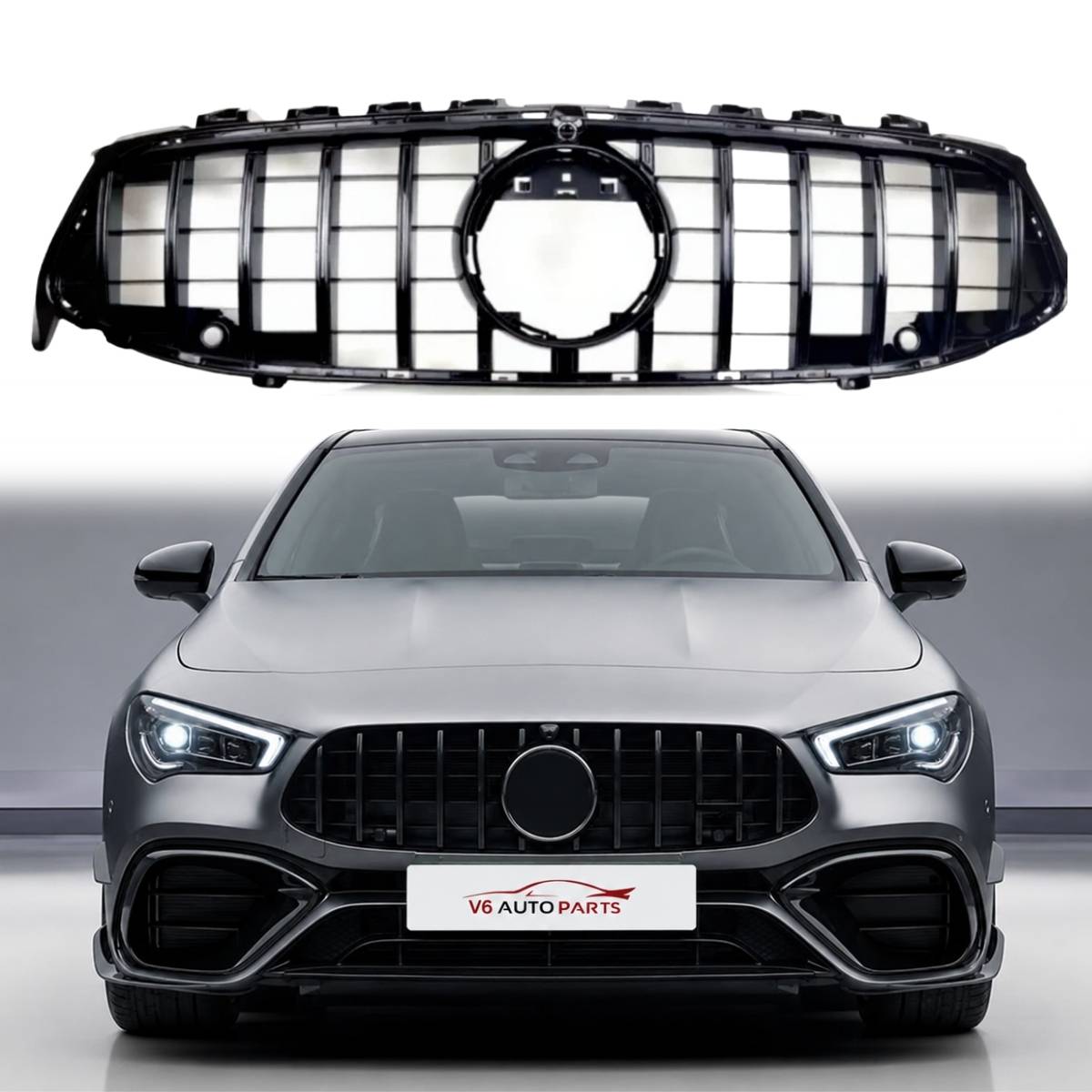VORDERER KÜHLER GLÄNZEND SCHWARZ GT GRILL FÜR BENZ 2019 X118 W118 CLA-KLASSE CLA200 SHOOTING BRAKE FACELIFT