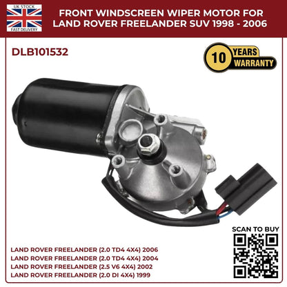 Front Windscreen Wiper Motor for Land Rover Freelander 1 (1998–2006, RHD, 12V, 6‑Pin) – OEM DLB101532